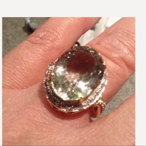 14KT Green Amethyst Cocktail Rg